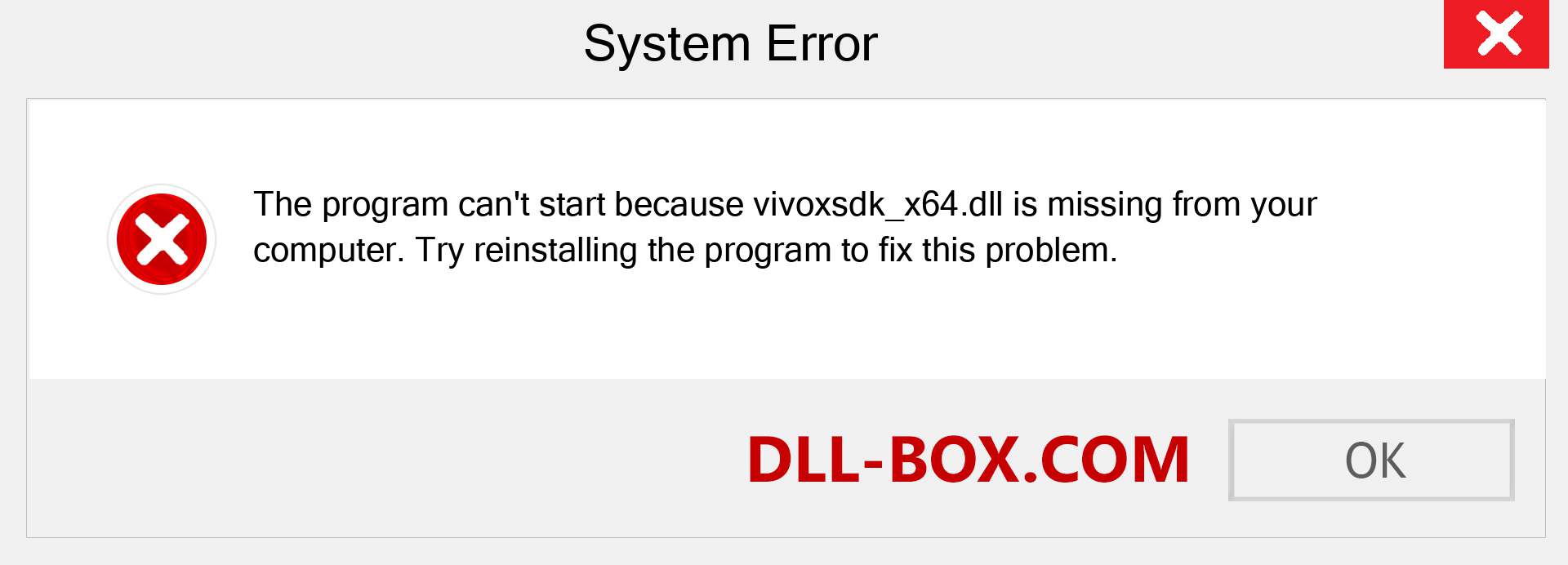  vivoxsdk_x64.dll file is missing?. Download for Windows 7, 8, 10 - Fix  vivoxsdk_x64 dll Missing Error on Windows, photos, images